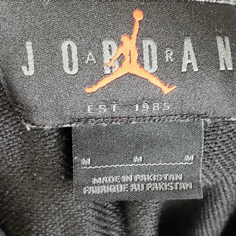 Nike Air Jordan Hoodie Sweatshirt Black Fleece Pullover Jumpman Mens Medium